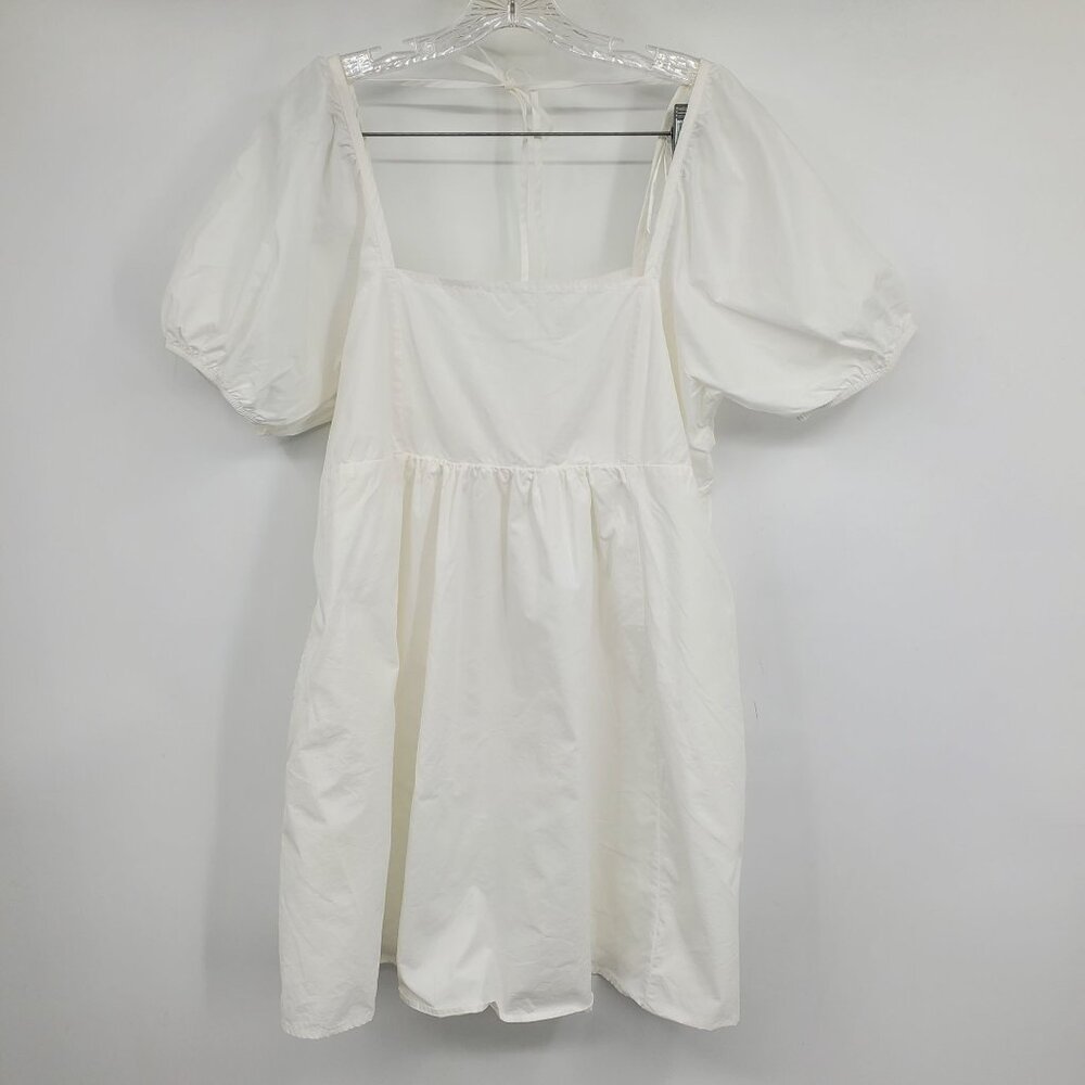Draper‎ James Women's Puff Sleeve Babydoll Mini Dress White Size XL